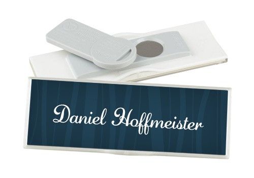 Magnetic name badge with magnetic clip