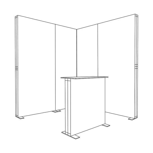 Exhibition stand with slot-together corner