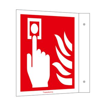 Пожароизвестителна уредба (ръчна), с табелка с флаг