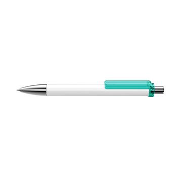 Химикалка „Fashion“ в черно или бяло с цветен клипс