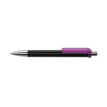Химикалка „Fashion“ в черно или бяло с цветен клипс