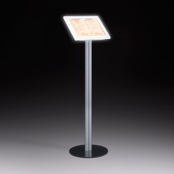 LED Магнитна рамка-информационен дисплей, свободно стоящ, алуминиев в ърху стоманена основна плоча