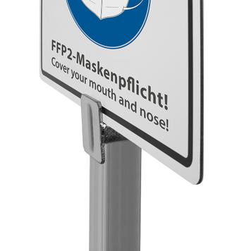 Информационна стойка за задължително поставяне на FFP2 маска